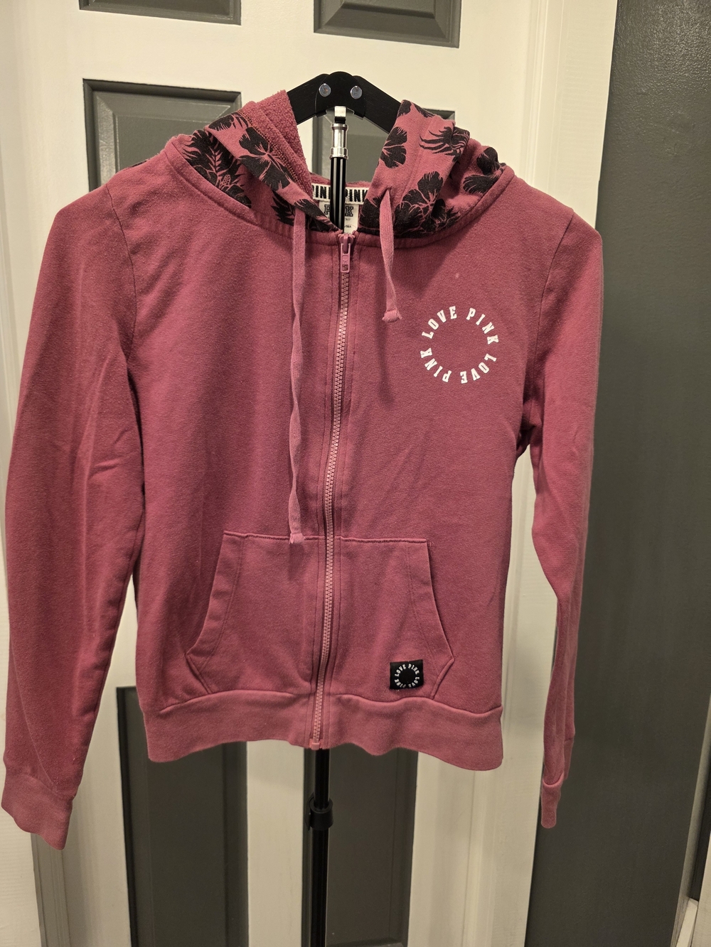 Pink 'Love Pink' Zip Hoodie
